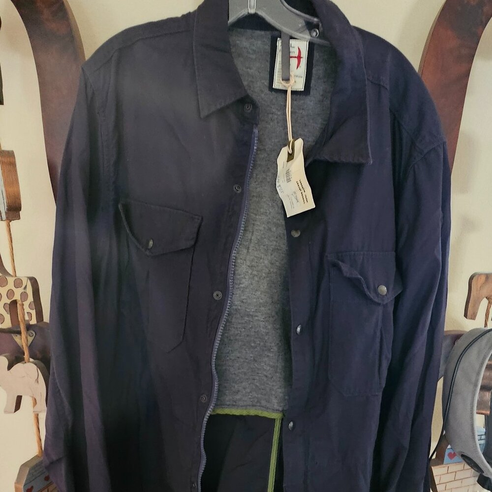Relwen Tanker Jacket Men's 2XL Navy Blue Button & Full Zip NWT List Was $288